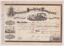 Certificado de ações da American Dredging Company Pensilvânia 1873, usado comprar usado  Enviando para Brazil