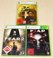 3 XBOX 360 SPIELE - RESIDENT EVIL 5 GOLD EDITION & F.E.A.R. 2 3 PROJECT ORIGIN comprar usado  Enviando para Brazil