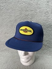 Chapéu de corrida vintage Pennzoil azul com alça traseira logotipo, usado comprar usado  Enviando para Brazil