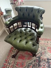 Vintage green leather for sale  CHERTSEY