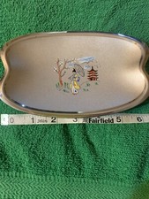 Bandeja de bugigangas vintage Wolff banhada a prata resistente a manchas W. Alemanha com asiática comprar usado  Enviando para Brazil