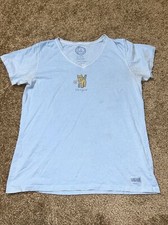 Camiseta Feminina Life is Good Dog Daisy Azul SS Tamanho Grande  comprar usado  Enviando para Brazil