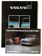 Folheto de carro Volvo 240 260 Estates & Saloon 1982 com lista de preços comprar usado  Enviando para Brazil