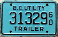Placa de reboque 1960 British Columbia #31329 comprar usado  Enviando para Brazil