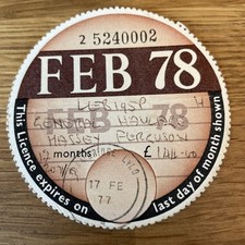 Old tax disc for sale  ANDOVER