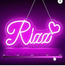 Luz de néon LED RIZZ 15"x8" placa USB sala de jogos quarto festa ambiente decoração de parede comprar usado  Enviando para Brazil