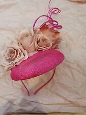 Pink rose fascinator for sale  NEW MALDEN