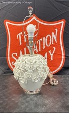 Usado, Abajur de mesa decorativo de porcelana floral branca frasco de gengibre com lâmpada comprar usado  Enviando para Brazil