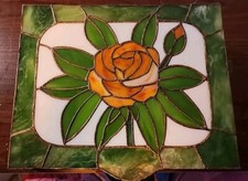 Caixa de vitral com chumbo lembrança floral espelhada rosa 12x10x5 feita à mão comprar usado  Enviando para Brazil
