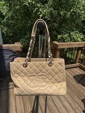 Bolsa de ombro CHANEL Grand Shopping GST bege couro caviar acolchoada logotipo CC comprar usado  Enviando para Brazil