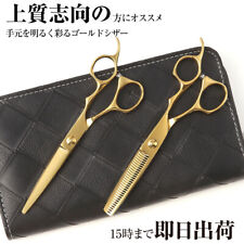 DEEDS GUZ tesoura de titânio dourado afinando conjunto de corte de cabelo cabeleireiro conjunto de 2 casos comprar usado  Enviando para Brazil