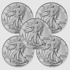 Lote de 5 - 2025 $1 American Silver Eagle 1 oz BU comprar usado Lote de 5 - 2025 $1 American Silver Eagle 1 oz BU comprar usado  Enviando para Brazil