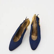 Yves Saint Laurent YSL Niebieskie satynowe czółenka Slingback Rozmiar EU 38 / US 8 na sprzedaż  PL