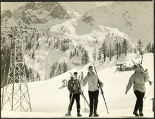 Vintage courmayeur sciatori usato  Roma