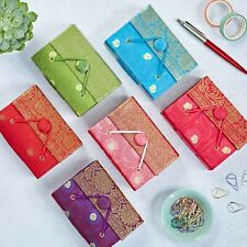 Caderno diário de bolso tecido Sari 6 cores 9cm x 11cm papel reciclado sem forro comprar usado  Enviando para Brazil