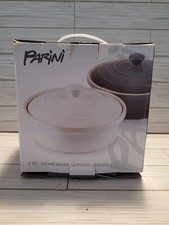 Pratos de servir de grés Parini branco e cinza caixa original comprar usado  Enviando para Brazil