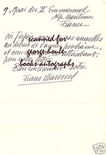Frans masereel letter d'occasion  Expédié en Belgium
