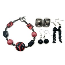 Red black beaded for sale  Huntersville