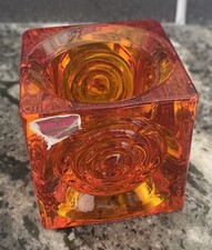 Suporte de vela votivo MCM Viking vidro laranja amarelo (Persimmon) cubo alvo comprar usado  Enviando para Brazil