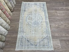 Usado, Tapete de entrada 2x5 laranja azul turco vintage corredor Oushak, cozinha, 2,5x4,6 pés comprar usado  Enviando para Brazil