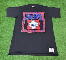 Camiseta vintage de los 90 Philadelphia 76ers Sixers cosida única negra para hombre XL segunda mano  Embacar hacia Argentina