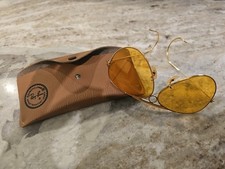 Óculos de atirador aviador vintage Ray Ban lentes amarelas Bausch & Lomb braço dourado, usado comprar usado  Enviando para Brazil