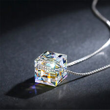 Colar pingente presente corrente cristal prata cubo mágico joias femininas moda novo comprar usado  Enviando para Brazil