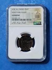 🗽1790 NEW YORK VOC N.E. INDIES DUIT PENNY NGC GENUÍNO... CENTAVO GOLPE DUPLO. 🌃 comprar usado  Enviando para Brazil