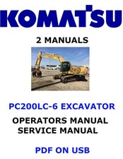Komatsu PC200LC-6 Escavadeira Hidráulica Loja de Serviço Operadores Manual do Proprietário PDF comprar usado  Enviando para Brazil