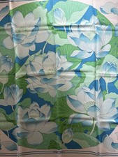 HERMÈS Rare Carré Foulard Vintage Soie PARIS -Fleurs De Lotus -90 X90Cm. TBE na sprzedaż  Wysyłka do Poland