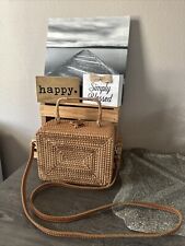 Bolsa satchel tiracolo forrada quadrada de bambu tecida sem marca em excelente estado usado - Estado perfeito comprar usado  Enviando para Brazil