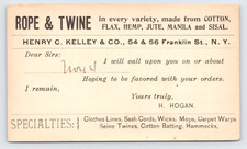 Cartão postal Henry C Kelley Co New York NY 1909 corda fio algodão linho cânhamo sisal, usado comprar usado  Enviando para Brazil