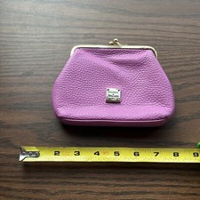 Bolsa de moedas Dooney & Bourke grão de seixo moldura grande Kisslock OPALA ROXA comprar usado  Enviando para Brazil