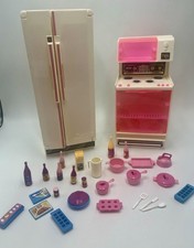 1978 Barbie Dream House rosa e branco fogão de cozinha acessórios de geladeira comprar usado  Enviando para Brazil
