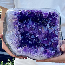 Racimo de piedra punta cristal amatista brasileña natural 17,76 lb cuarzo druzy geo segunda mano  Embacar hacia Argentina