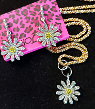 Conjunto de brincos de colar feitos à mão de ouro DAISY flor strass (Betsey Johnson) comprar usado  Enviando para Brazil