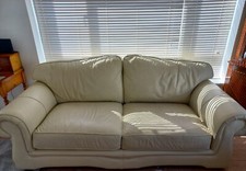 Cream leather sofas for sale  FRINTON-ON-SEA