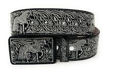 CINTO CHARRO BORDADO HILO PLATEADO. CINTO DE CAUBÓI MASCULINO WESTERN BORDADO PRATA comprar usado  Enviando para Brazil