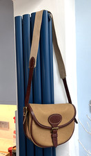 MUSTO Elegante Bolso de Cartucho Cargadoras de Lona y Cuero... Forro de Gamuza Borgoña segunda mano  Embacar hacia Mexico