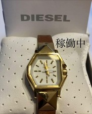 Relógio de quartzo feminino Diesel mostrador branco caixa dourada 023x020mm tamanho livre, usado comprar usado  Enviando para Brazil