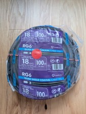 NOVO Southwire RG6-Quad Shield Bobina de Cabo Coaxial 18 AWG Cobre Revestido Preto 100 pés comprar usado  Enviando para Brazil