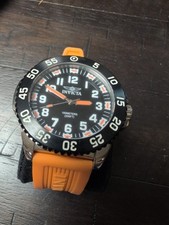 Relógio masculino HTF Invicta Specialty modelo 1100 48mm quartzo 100m mergulhador preto laranja comprar usado  Enviando para Brazil