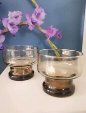 Smoked glass stemmed for sale  PURFLEET-ON-THAMES