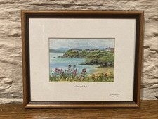 Aberporth beach watercolor for sale  CARDIGAN