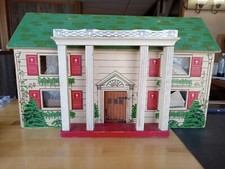 CASA DE BONECAS KEYSTONE OU RICA DÉCADA DE 1940 MAÇONITE PINTADA COM MÓVEIS, PRECISA DE TLC!, usado comprar usado  Enviando para Brazil