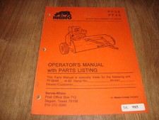 Rhino operators manual for sale  Green Bay
