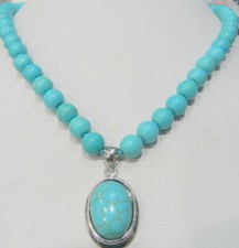 Colar de pingentes redondos de pedras preciosas azul turco turquesa 8 mm e 16x22 mm 18"" comprar usado Colar de pingentes redondos de pedras preciosas azul turco turquesa 8 mm e 16x22 mm 18"" comprar usado  Enviando para Brazil