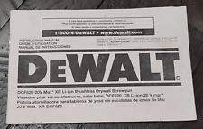 DEWALT 20V SEM FIO XR BRUSHLESS DRYWALL SCREWGUN - MANUAL DE INSTRUÇÕES - DCF620 comprar usado  Enviando para Brazil