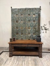 Console de mesa baixo de madeira esculpido à mão – móveis vintage boho para decoração do lar comprar usado  Enviando para Brazil