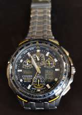 Relógio Citizen masculino Eco-Drive alarme de aço inoxidável Skyhawk Blue Angels WR200 comprar usado  Enviando para Brazil